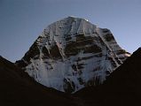 38 Mount Kailash North Face At Sunset On Mount Kailash Outer Kora In October the setting sun doesnt shine on Mount Kailash North Face. When I was here in July 2006, the sun did illuminate the face at sunset.